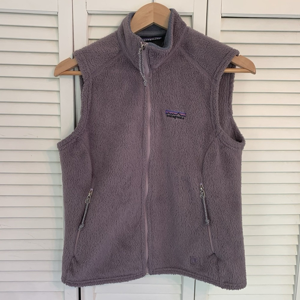 VTG Patagonia R2 Regulator Fleece Vest Womens M Purple Full Zip Polartec USA Y2K